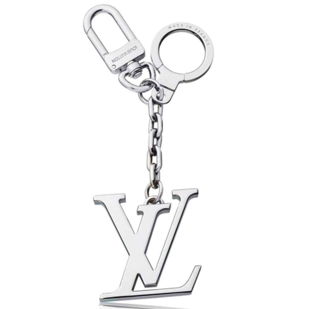 ISO LV Louis Vuitton Silver Key Ring Chain Charm